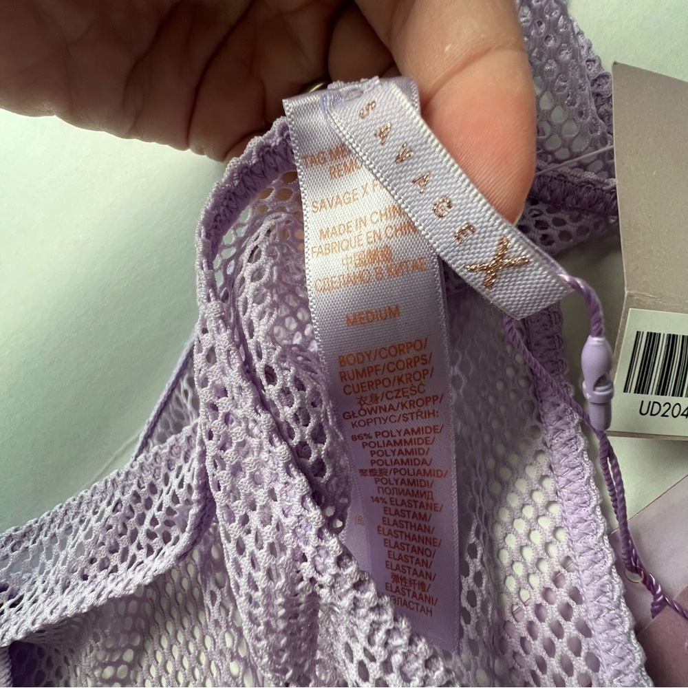 NWT Savage X Fenty FLORAL GLOW UNLINED LACE BRA purple lavender 36B & Medium - Picture 13 of 14